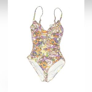 Lauren Ralph Lauren Majestic Paisley Ruffled Tummy-Control One-Piece Swimsuit